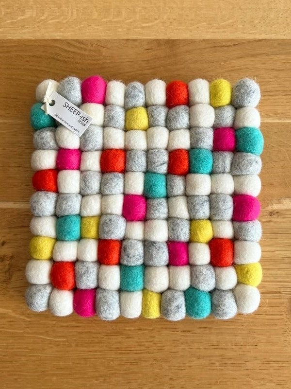 Square Felt Ball Pot Stand Blackbird Gifts