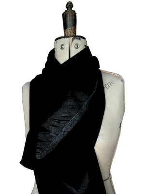 
            
                Load image into Gallery viewer, Merino Black Feather Scarf
            
        