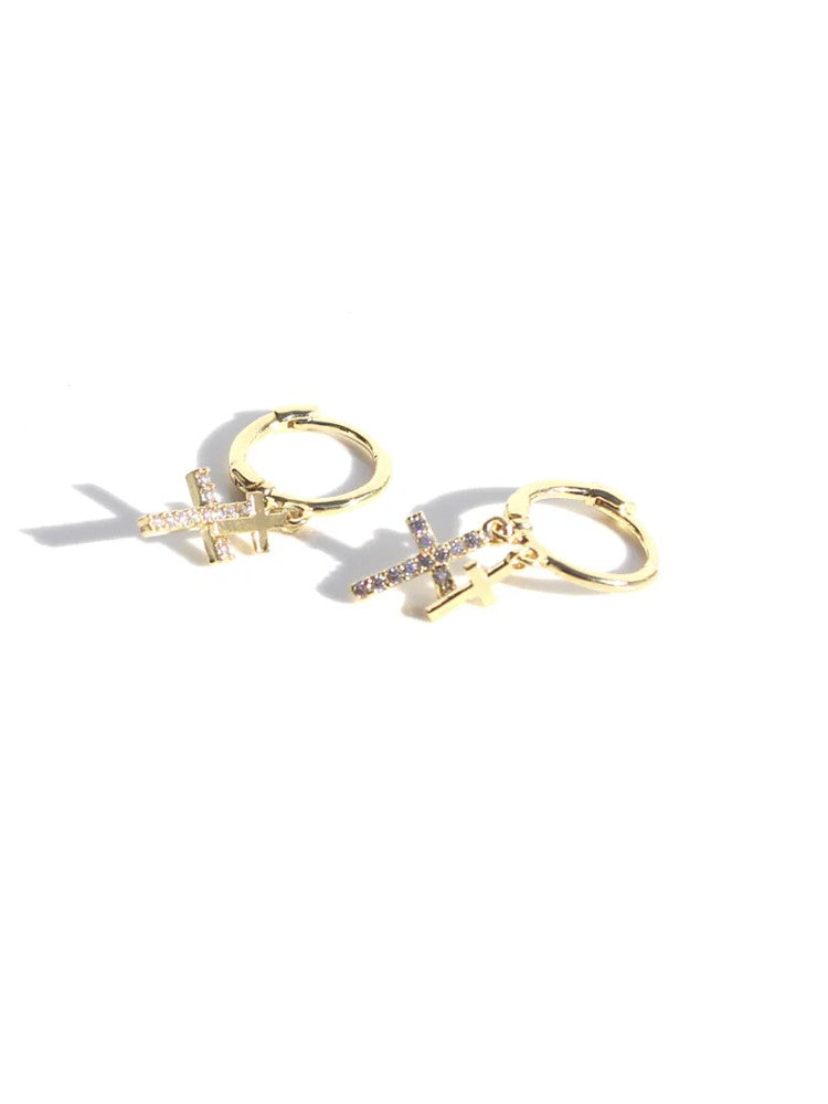 Earrings Huggies Sleeper Petite Cross