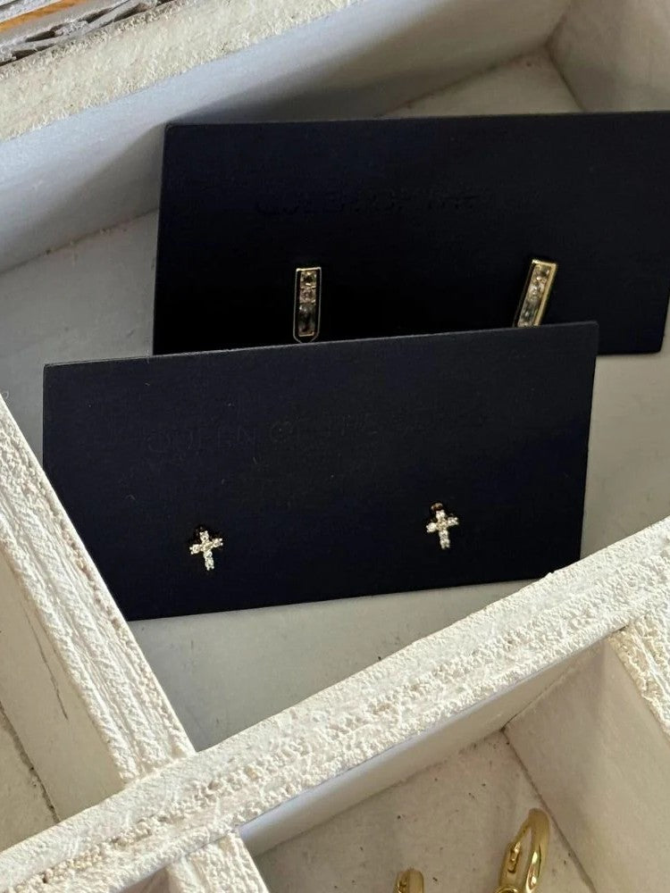 Tiny Cross Stud Earrings