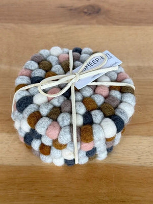 Felt Ball Coasters - Set of 4