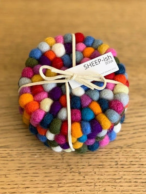 Felt Ball Coasters - Set of 4