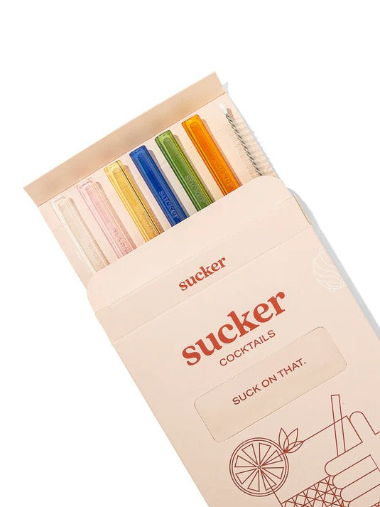 Cocktail Glass Drinking Straw Set