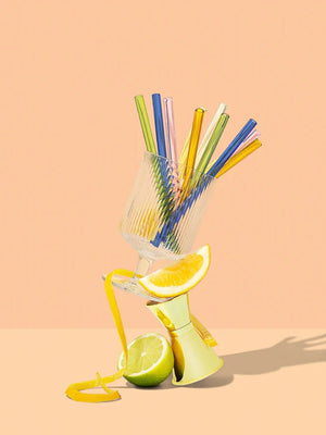 Cocktail Glass Drinking Straw Set