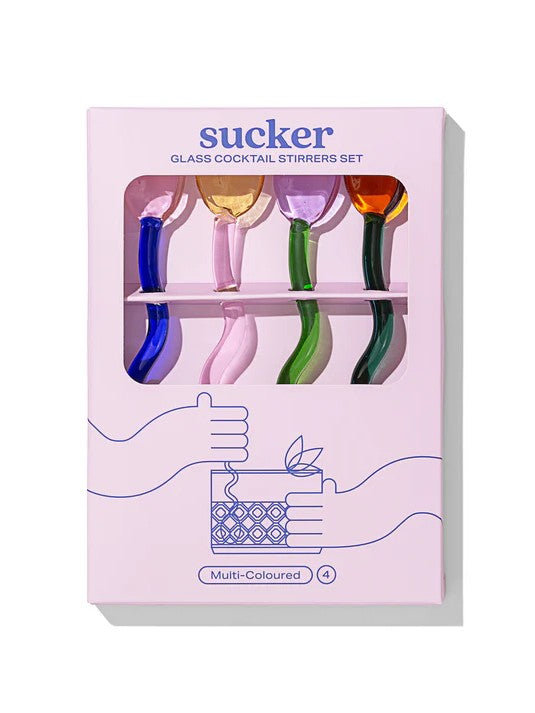 Glass Cocktail Stirrer Set