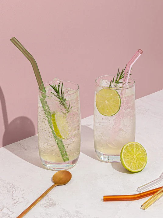 Reusable Glass Drinking Straws - Multi-colour