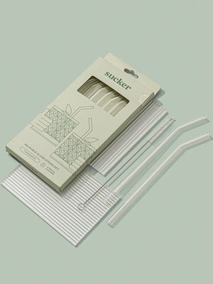 Reusable Glass Drinking Straws - Transparent