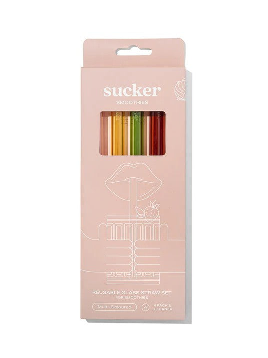 Smoothie Glass Drinking Straw Set