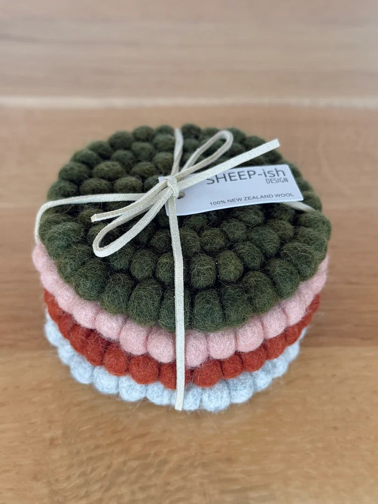 Felt Ball Coasters - Set of 4