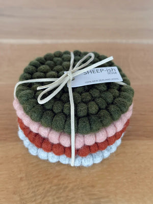 Felt Ball Coasters - Set of 4