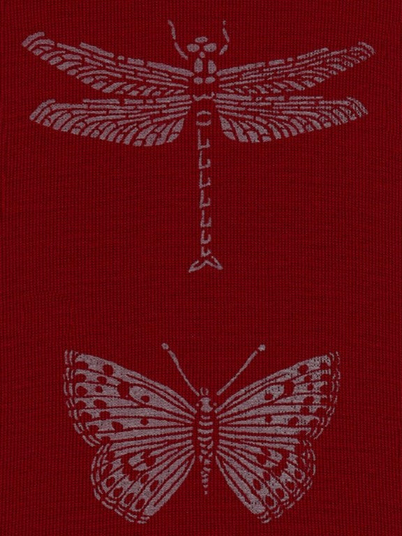 Merino Red Dragonfly Scarf